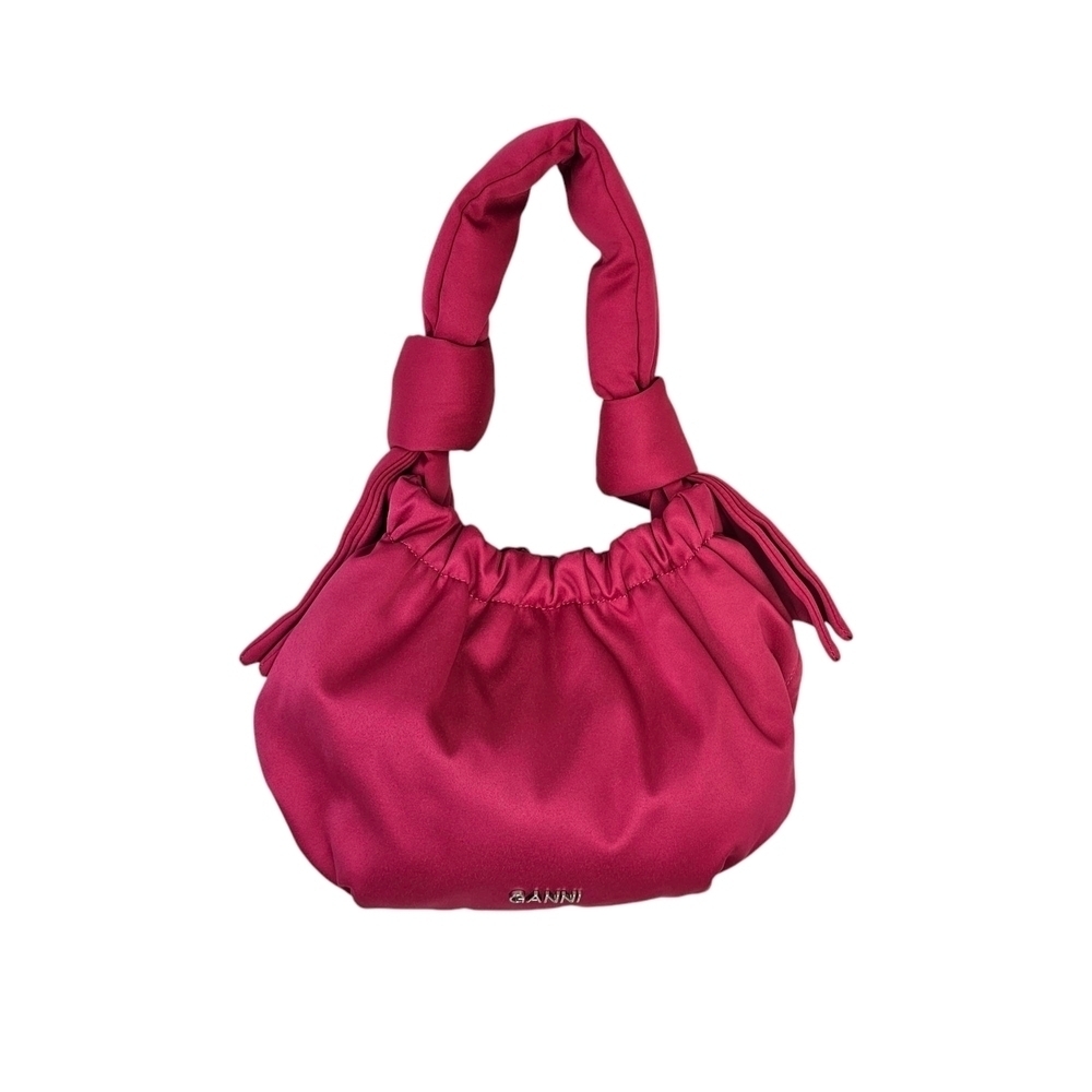 NWT Ganni Pink Shoulder Bag with Twisted Handle in Love Potion